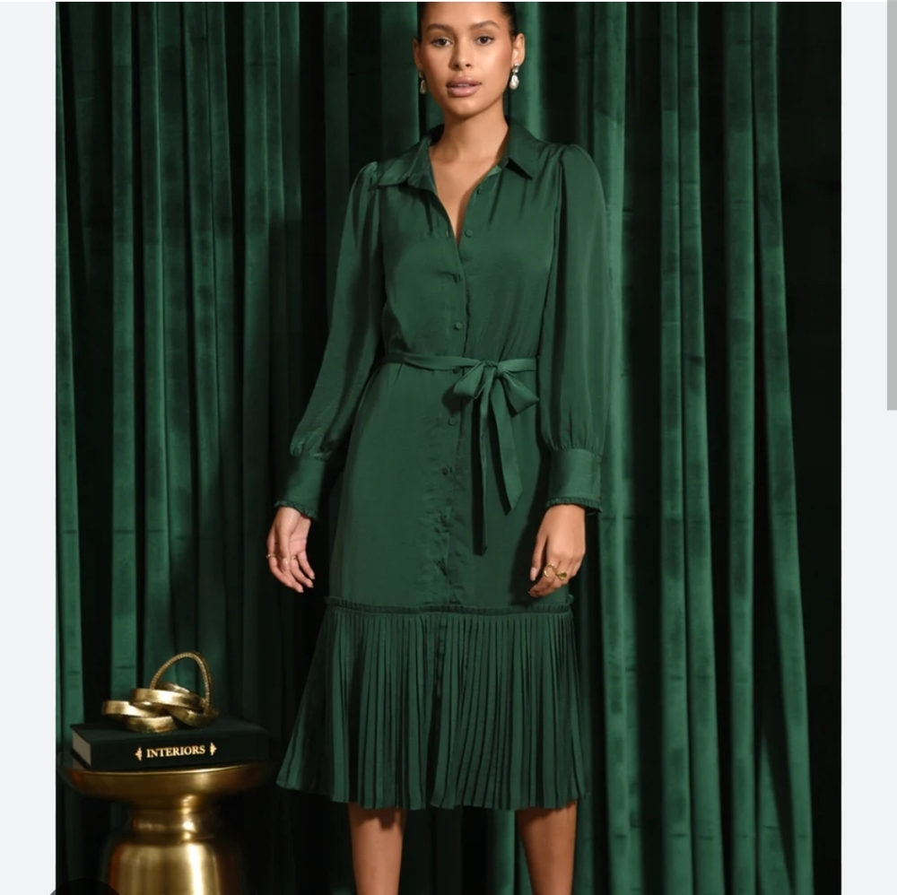 🆕️ Brand new Margie Pleated Long Sleeve Shirtdress